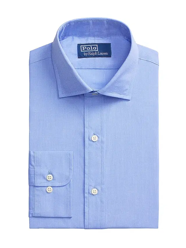 Polo Ralph Lauren Men's Cotton Dress Shirt - Blue