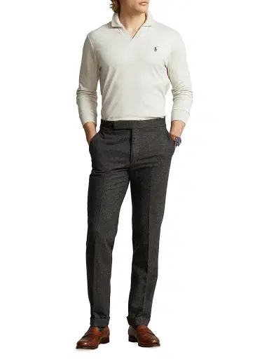 Polo Ralph Lauren Men's Interlock ​Cotton Long-Sleeve Polo Shirt | Thumbnail 2