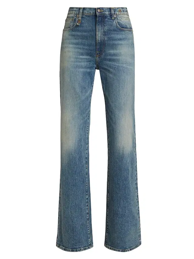 R13 Women's Jane High-Rise Boot-Cut Jeans - Kelly Stretch