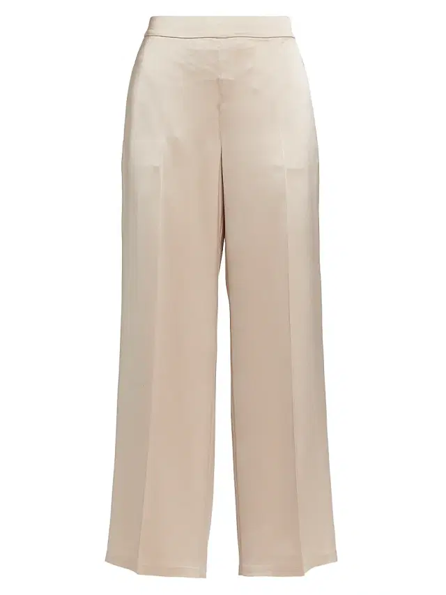 Elie Tahari Women's Ashlynn Satin Cropped Wide-Leg Pants - Champagne