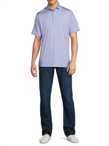 RLX Ralph Lauren Men's RLX Striped Polo Shirt - Classic Kelly Blue Lagoon - Size XXL | Thumbnail 2 RLX Ralph Lauren Men's RLX Striped Polo Shirt - Classic Kelly Blue Lagoon - Size XXL | Thumbnail 2