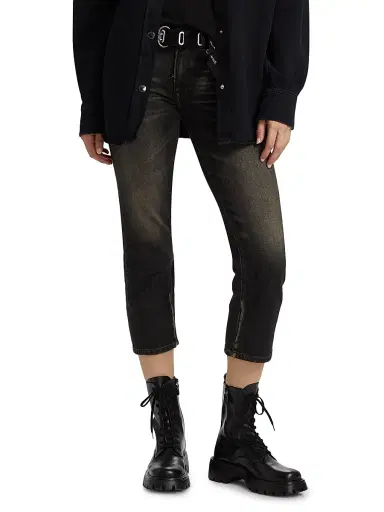 R13 Women's Boy Low-Rise Cropped Jeans - Abbey Black - Size 31 | Thumbnail 3 R13 Women's Boy Low-Rise Cropped Jeans - Abbey Black - Size 31 | Thumbnail 3