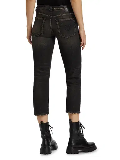 R13 Women's Boy Low-Rise Cropped Jeans - Abbey Black - Size 31 | Thumbnail 5 R13 Women's Boy Low-Rise Cropped Jeans - Abbey Black - Size 31 | Thumbnail 5