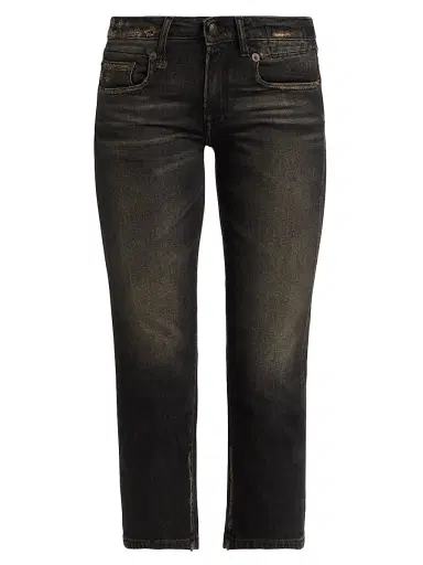 R13 Women's Boy Low-Rise Cropped Jeans - Abbey Black - Size 31 | Thumbnail 1 R13 Women's Boy Low-Rise Cropped Jeans - Abbey Black - Size 31 | Thumbnail 1