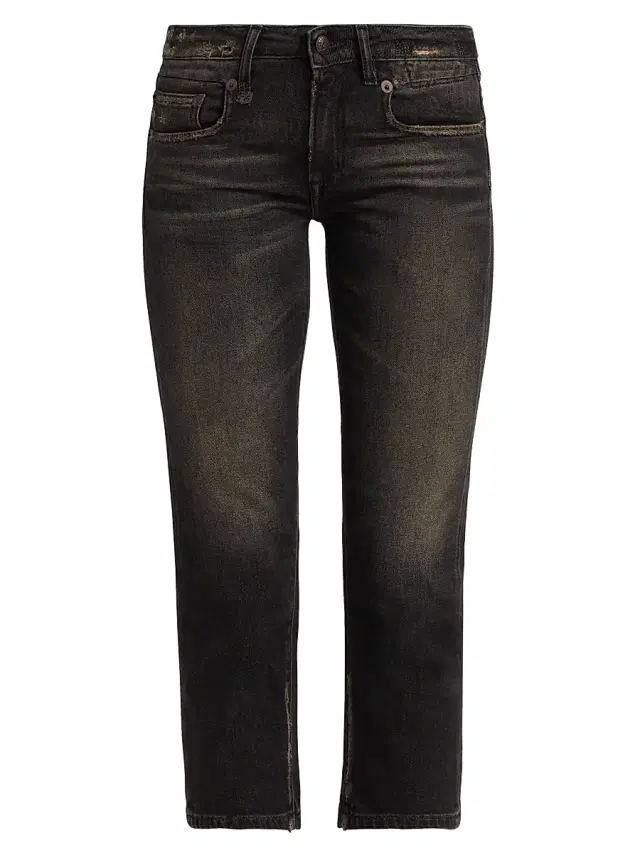 R13 Women's Boy Low-Rise Cropped Jeans - Abbey Black
