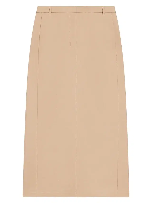 Women's Wool-Blend Tailored Midi-Skirt - New Camel