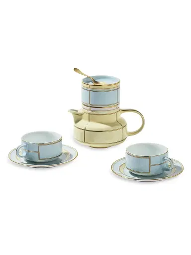 Ginori 1735 Diva Colonna Tea Set For Two 4-Piece Set - Diva Celes | Thumbnail 5 Ginori 1735 Diva Colonna Tea Set For Two 4-Piece Set - Diva Celes | Thumbnail 5