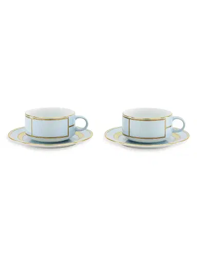 Ginori 1735 Diva Colonna Tea Set For Two 4-Piece Set - Diva Celes | Thumbnail 1 Ginori 1735 Diva Colonna Tea Set For Two 4-Piece Set - Diva Celes | Thumbnail 1