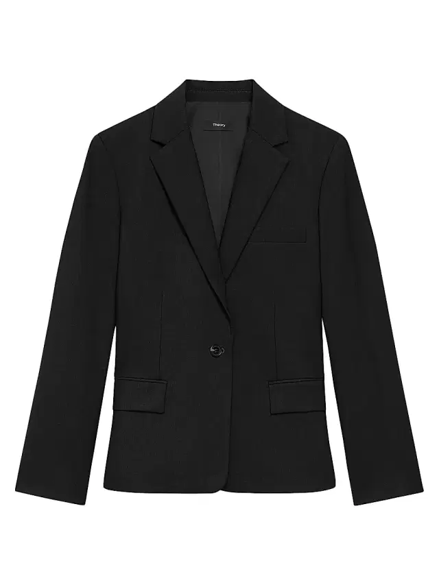 Theory Women's Slim-Fit One-Button Blazer - Black