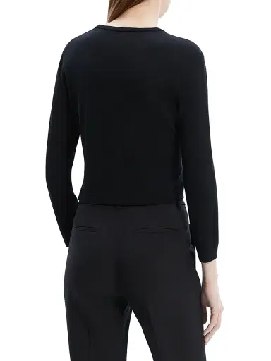 Theory Women's Merino Wool Crop Cardigan - Black | Thumbnail 5
