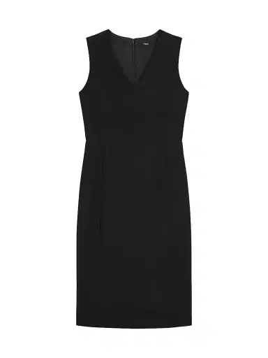 Theory Women's Slim V-Neck Midi-Dress - Black | Thumbnail 1