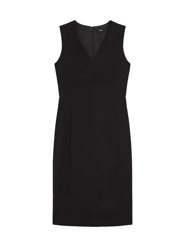 Theory Women's Slim V-Neck Midi-Dress - Black