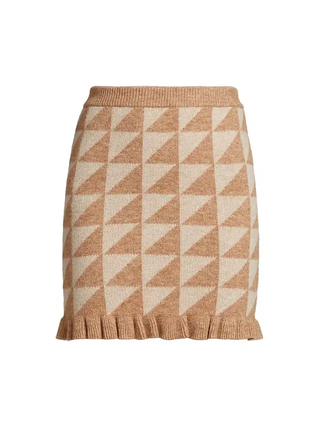 En Saison Women's Blaise Knit Miniskirt - Taupe