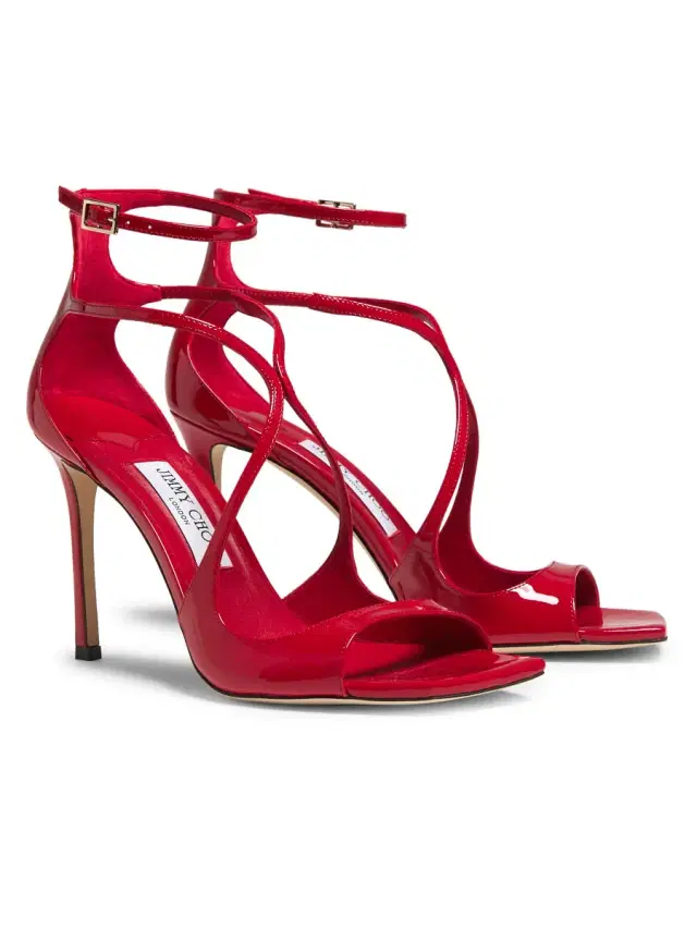 Women's Azia 95MM Patent Leather Sandals - Postbox Red