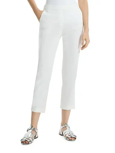 Theory Women's Linen-Blend Slim-Fit Pants - White | Thumbnail 3