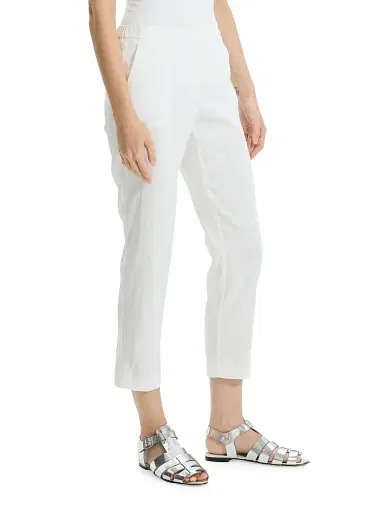 Theory Women's Linen-Blend Slim-Fit Pants - White | Thumbnail 4