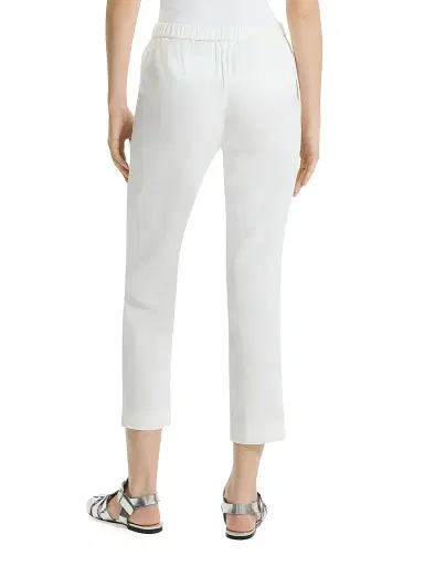 Theory Women's Linen-Blend Slim-Fit Pants - White | Thumbnail 5