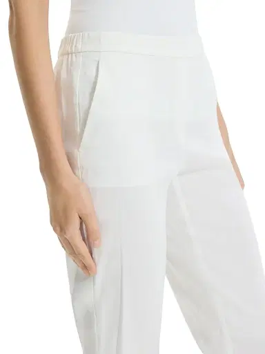 Theory Women's Linen-Blend Slim-Fit Pants - White | Thumbnail 6