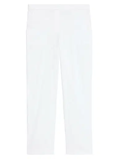 Theory Women's Linen-Blend Slim-Fit Pants - White | Thumbnail 1