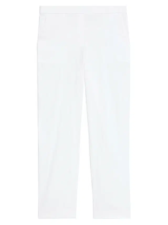 Theory Women's Linen-Blend Slim-Fit Pants - White