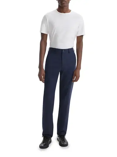 Theory Men's Rhodes Cotton-Twill Straight-Leg Pants - Baltic Melange | Thumbnail 2