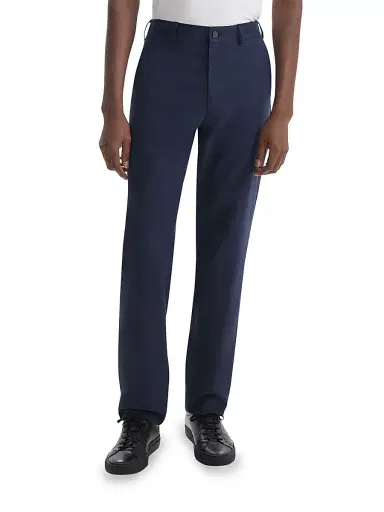 Theory Men's Rhodes Cotton-Twill Straight-Leg Pants - Baltic Melange | Thumbnail 3
