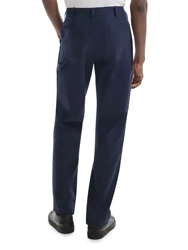 Theory Men's Rhodes Cotton-Twill Straight-Leg Pants - Baltic Melange | Thumbnail 4
