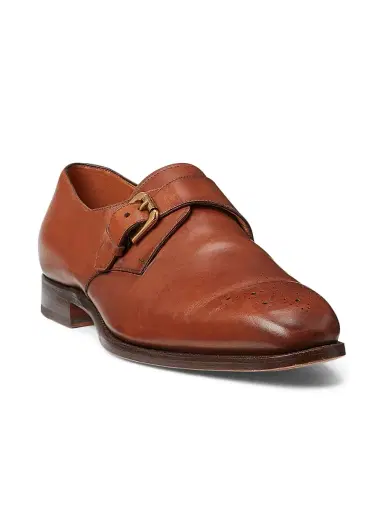 Ralph Lauren Purple Label Men's Darnell Burnished Monk-Strap Shoes - Tan - Size 7 | Thumbnail 2 Ralph Lauren Purple Label Men's Darnell Burnished Monk-Strap Shoes - Tan - Size 7 | Thumbnail 2