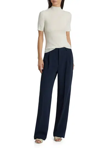 Theory Women's Leenda Merino Wool Short-Sleeve Sweater - New | Thumbnail 2
