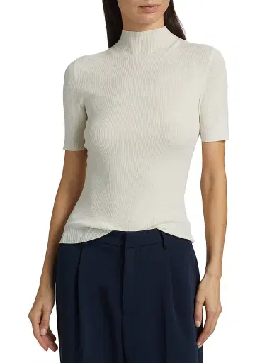 Theory Women's Leenda Merino Wool Short-Sleeve Sweater - New | Thumbnail 3
