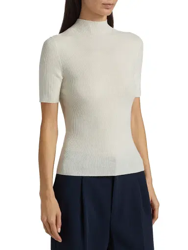 Theory Women's Leenda Merino Wool Short-Sleeve Sweater - New | Thumbnail 4