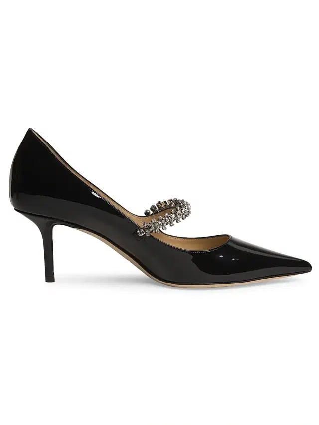 Women's Bing 65MM Crystal-Embellished Patent Leather Pumps - Black