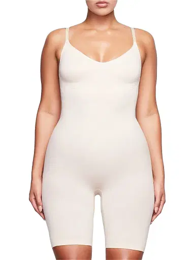 Skims Women's Seamless Sculpt Mid Thigh Bodysuit - Sand - Size XXS | Thumbnail 2