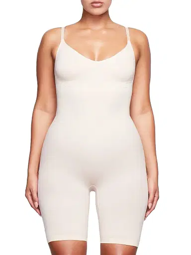 Skims Women's Seamless Sculpt Mid Thigh Bodysuit - Sand - Size XXS | Thumbnail 3