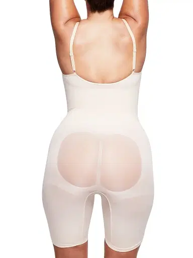 Skims Women's Seamless Sculpt Mid Thigh Bodysuit - Sand - Size XXS | Thumbnail 5