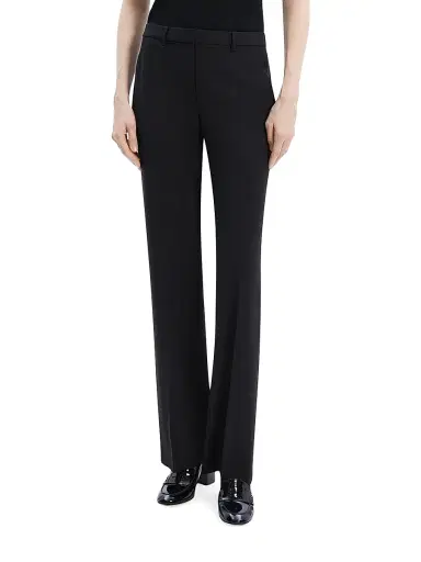 Theory Women's Stretch Wool Straight Full-Length Trousers - Black | Thumbnail 3