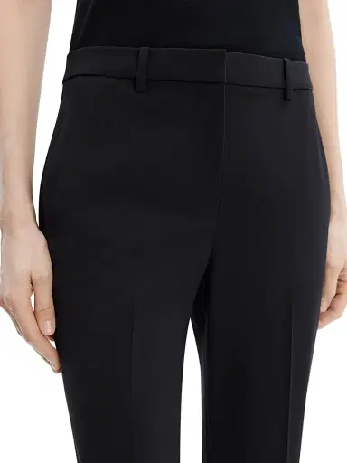 Theory Women's Stretch Wool Straight Full-Length Trousers - Black | Thumbnail 6