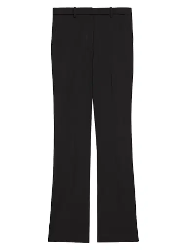 Theory Women's Stretch Wool Straight Full-Length Trousers - Black | Thumbnail 1