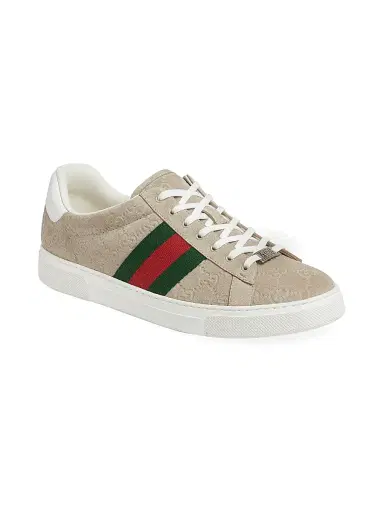 Gucci Men's Ace GG Suede Sneakers - Oatmeal - Size 14 | Thumbnail 2