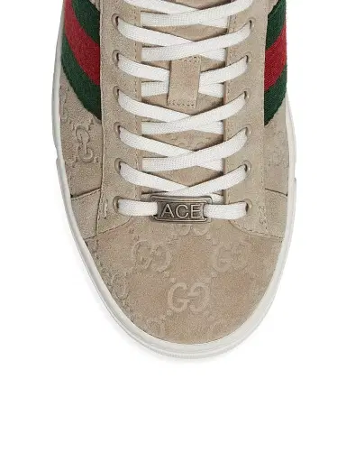 Gucci Men's Ace GG Suede Sneakers - Oatmeal - Size 14 | Thumbnail 4