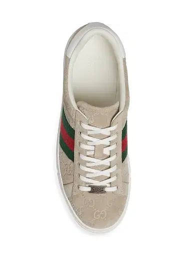 Gucci Men's Ace GG Suede Sneakers - Oatmeal - Size 14 | Thumbnail 5