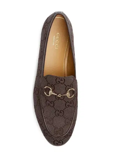 Gucci Women's New Jordaan Logo Loafers - Cocoa - Size 5 | Thumbnail 4