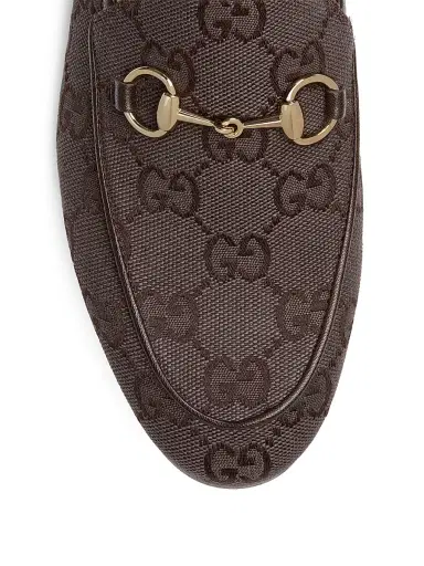 Gucci Women's New Jordaan Logo Loafers - Cocoa - Size 5 | Thumbnail 5