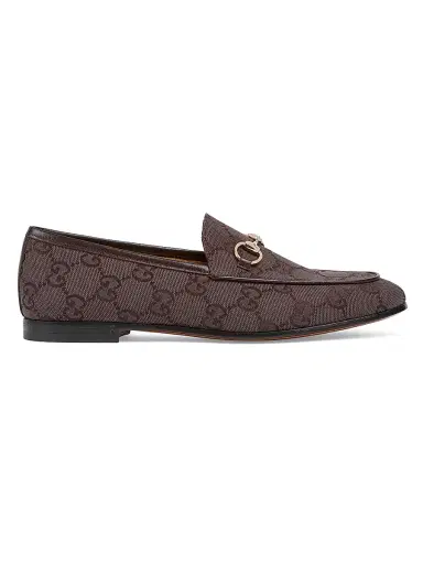 Gucci Women's New Jordaan Logo Loafers - Cocoa - Size 5 | Thumbnail 1