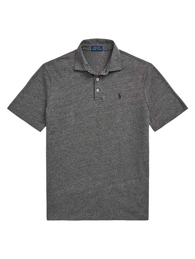Men's Cotton & Linen-Blend Polo Shirt - White