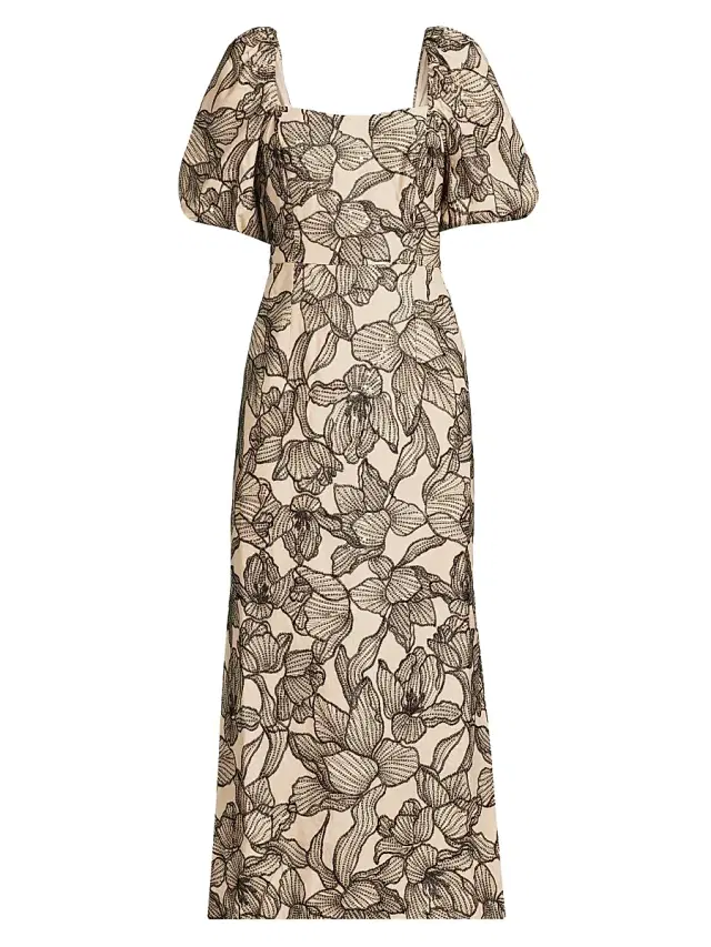 Women's Linora Floral Maxi Dress - Wicker Tan