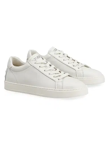 Tod's Men's Allacciata Cassetta Leather Sneakers - Bianco Latte - Size 12 | Thumbnail 2