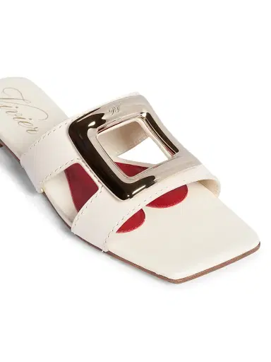 Roger Vivier Women's New Metal Buckle Leather Sandals - Cuoio | Thumbnail 12 Roger Vivier Women's New Metal Buckle Leather Sandals - Cuoio | Thumbnail 12