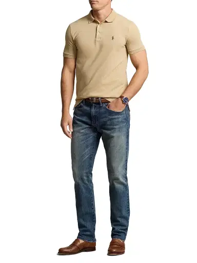 Polo Ralph Lauren Men's Stretch-Cotton Blend Custom Slim-Fit Polo Shirt - Coastal Beige - Size XL | Thumbnail 2