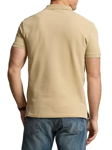Polo Ralph Lauren Men's Stretch-Cotton Blend Custom Slim-Fit Polo Shirt - Coastal Beige - Size XL | Thumbnail 4